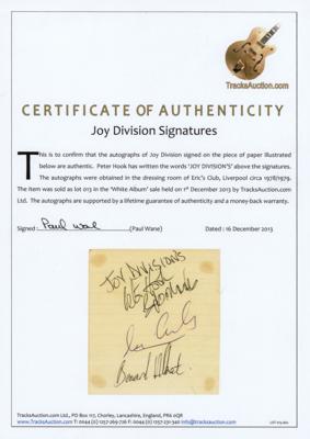 Lot #570 Joy Division Signatures - Image 2