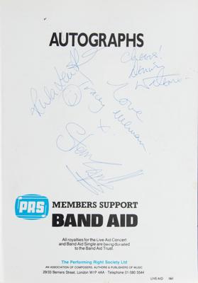 Lot #721 Live Aid Multi-Signed Program