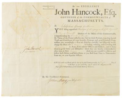 Lot #103 John Hancock Document Signed - Image 1