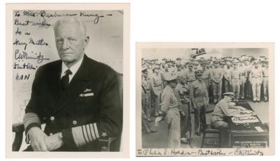 Lot #328 Chester Nimitz (2) Signed Photographs