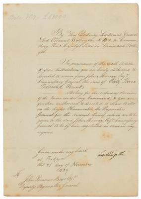 Lot #315 Duke of Wellington Document Signed - Image 1