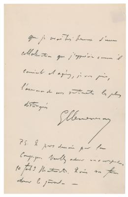 Lot #223 Georges Clemenceau Autograph Letter Signed - Image 2
