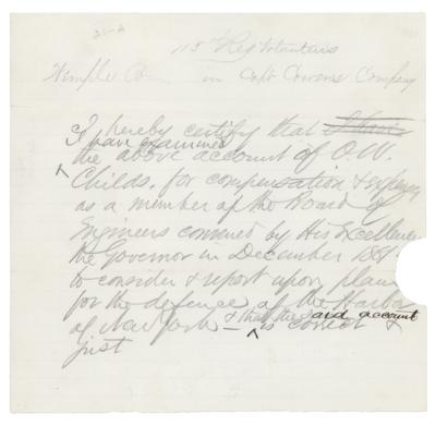 Lot #27 Chester A. Arthur Handwritten Document Draft - Image 1