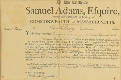 Lot #101 Samuel Adams Document Signed - Image 2