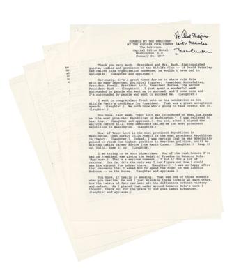 Lot #24 Bill Clinton Signed Souvenir Typescript - Image 1