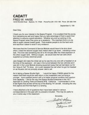 Lot #360 Fred Haise Typed Letter Signed - Image 1