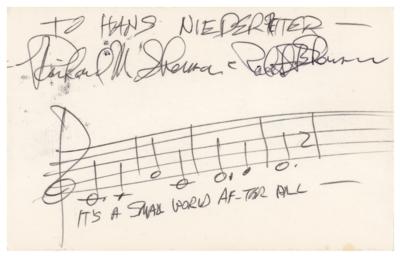 Lot #662 Richard and Robert Sherman Autograph Musical Quotation Signed - Image 1