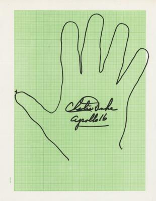 Lot #354 Charlie Duke Signed Hand Tracing - Image 1