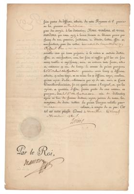Lot #130 Jacques Necker and Antoine de Sartine Document Signed - Image 2