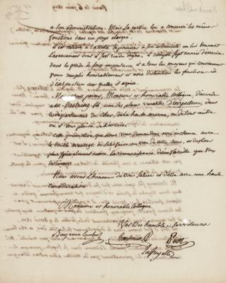 Lot #305 Marquis de Lafayette and Benjamin Constant Document Signed - Image 2