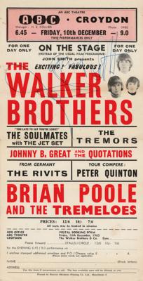 Lot #760 The Walker Brothers Signed 1965 Handbill - Image 1