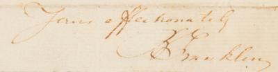 Lot #102 Benjamin Franklin Autograph Letter Signed - Image 3