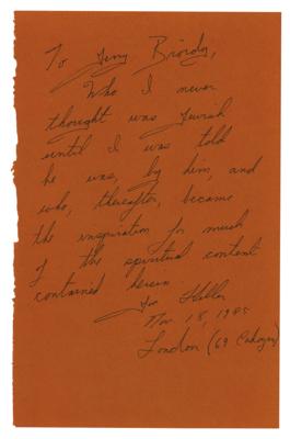 Lot #527 Joseph Heller Autograph Note Signed - Image 1