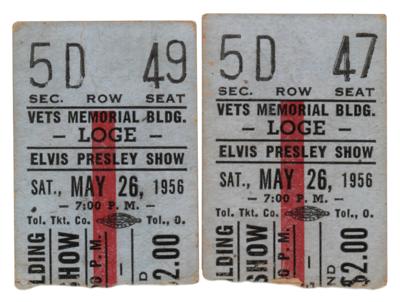 Lot #577 Elvis Presley 1956 Columbus, Ohio (2) Ticket Stubs with RCA Victor Promotional Photos - Image 1