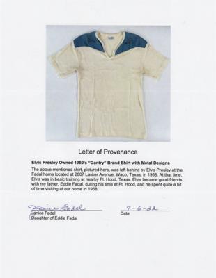 Lot #573 Elvis Presley's Personally-Owned and -Worn V-neck Shirt (1958)  - Image 7