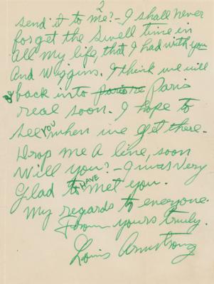 Lot #559 Louis Armstrong Autograph Letter Signed - Image 2