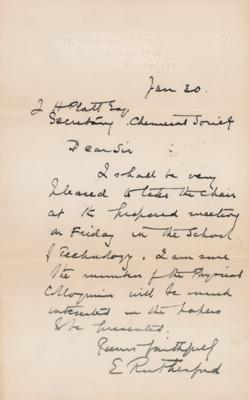 Lot #123 Ernest Rutherford Autograph Letter Signed - Image 1
