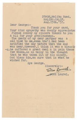 Lot #842 Stan Laurel Typed Letter Signed - Image 1