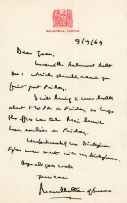 Lot #327 Mountbatten of Burma Autograph Letter Signed - Image 1