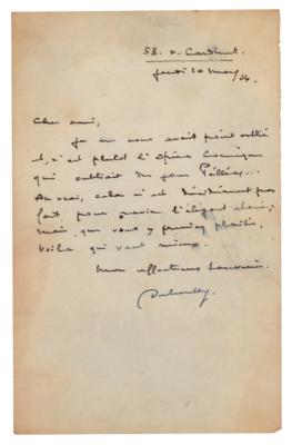 Lot #544 Claude Debussy Autograph Letter Signed - Image 1