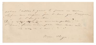 Lot #508 Victor Hugo Autograph Quotation Signed