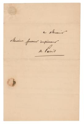 Lot #515 Alexis de Tocqueville Autograph Letter Signed - Image 2