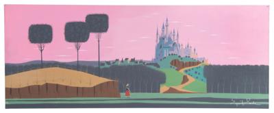 Lot #419 Eyvind Earle concept painting of Briar Rose and castle from Sleeping Beauty - Image 1