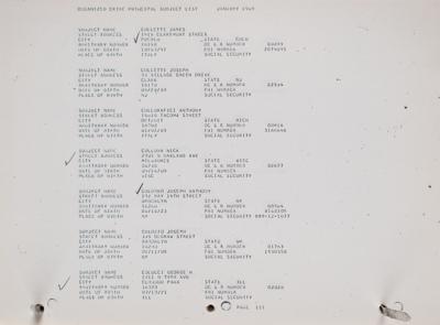 Lot #210 FBI Organized Crime Principal Subject List (1969) - Image 3