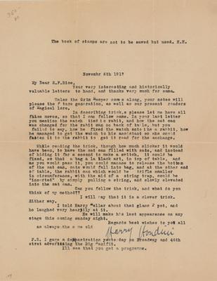 Lot #780 Harry Houdini Typed Letter Signed - Image 1