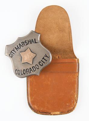 Lot #148 Robert Ford: 1891 Colorado City Marshal Badge Donated by Ford to John H. Holt  - Image 1