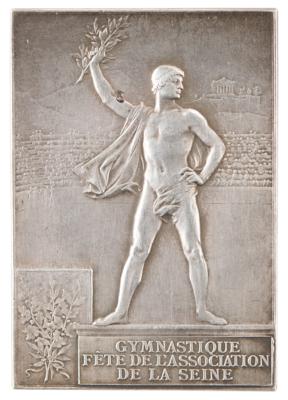 Lot #6009 Paris 1900 Olympics Silvered Bronze Winner's Medal for Gymnastics - Image 2