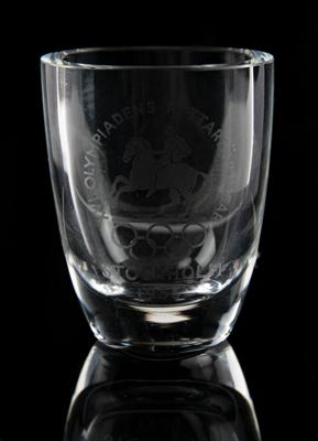 Lot #6282 Stockholm 1956 Summer Olympics Souvenir Shot Glass - Image 1