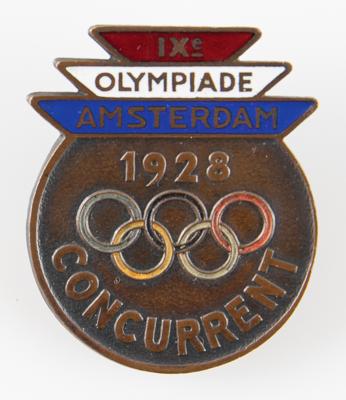 Lot #6211 Amsterdam 1928 Summer Olympics Competitor's Badge