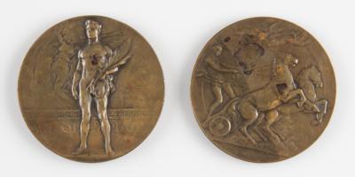 Lot #6032 Hal Haig Prieste's Antwerp 1920 Summer Olympics Bronze Winner's Medal and Participation Medal, and Atlanta 1996 Summer Olympics Torch - Image 2