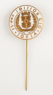 Lot #6078 Sofia 1957 IOC Session Badge - Image 1