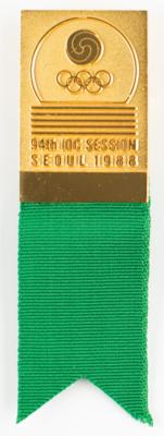 Lot #6357 Seoul 1988 IOC Session Badge - Image 1