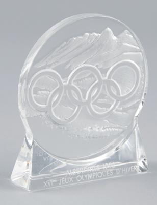 Lot #6361 Albertville 1992 Winter Olympics Lalique Paperweight - Image 1