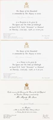 Lot #6325 Queen Elizabeth II Invitations for Montreal 1976 Summer Olympic Receptions - From the Collection of IOC Member James Worrall - Image 1