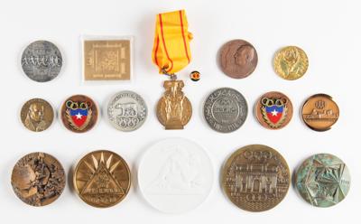 Lot #6390 Olympic Commemorative Medals (16) - From the Collection of IOC Member James Worrall