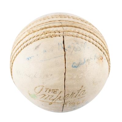 Lot #6261 London 1948 Summer Olympics Pakistan Team-Signed Field Hockey Ball - From the Collection of IOC Member James Worrall - Image 6