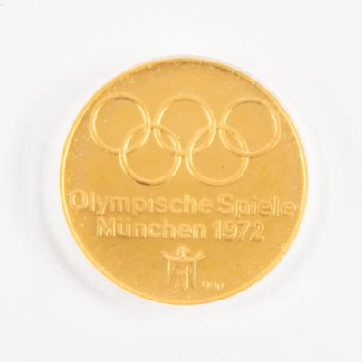 Lot #6113 Munich 1972 Summer Olympics Commemorative Solid Gold Medallion - From the Collection of IOC Member James Worrall - Image 2