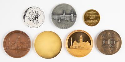 Lot #6393 Olympic IOC Session Medals (7) and Plaque - From the Collection of IOC Member James Worrall - Image 2