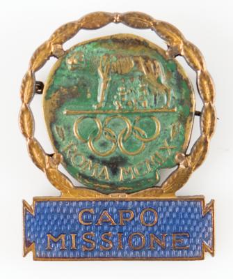 Lot #6085 Rome 1960 Summer Olympics. Chef de Mission Badge. Presented to Member James Worrall - Image 1