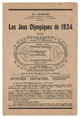 Lot #6206 Paris 1924 Summer Olympics Program