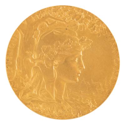 Lot #6184 Paris 1900 Exposition Universelle Non-Athletic Gilt Bronze Award Medal