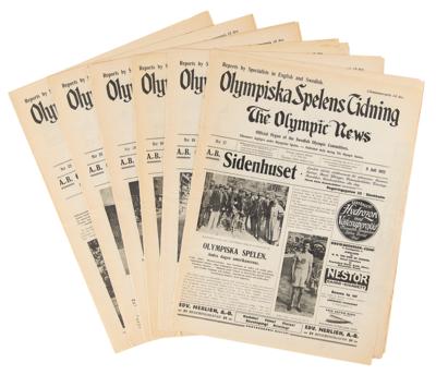 Lot #6197 Stockholm 1912 Olympics Newspapers (6) - Image 1
