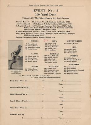 Lot #6044 Jesse Owens: 1935 Big Ten Track and Field Championships Program - Image 2