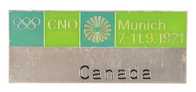 Lot #6306 Munich 1971 CNO Badge - From the Collection of IOC Member James Worrall - Image 1