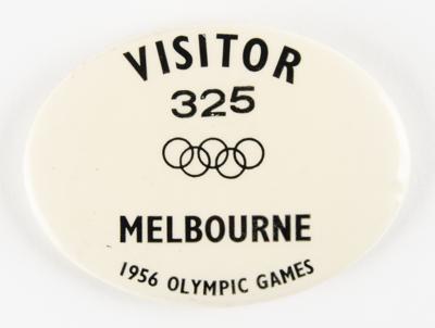 Lot #6280 Melbourne 1956 Summer Olympics Visitor Badge - From the Collection of IOC Member James Worrall - Image 1