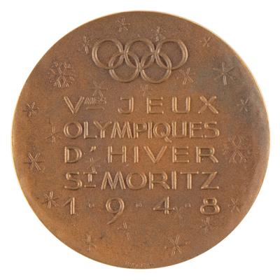 Lot #6059 St. Moritz 1948 Winter Olympics Bronze Participation Medal - Image 2